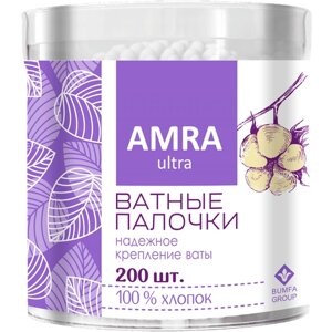 Ватные палочки Amra, 200 шт., банка