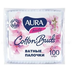 Ватные палочки Aura Beauty Cotton buds, 100 шт., пакет