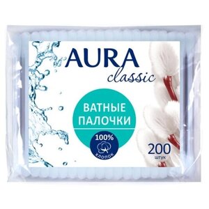 Ватные палочки AURA Classic 200 шт.