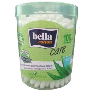 Ватные палочки Bella Cotton Care с экстрактом алоэ, 100 шт., банка