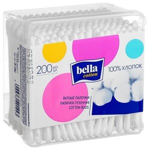 Ватные палочки Bella Сotton 200шт пластик