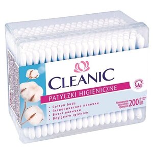 Ватные палочки Cleanic Classic, белый, 200 шт., контейнер