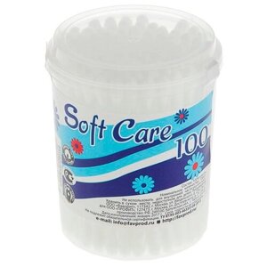 Ватные палочки Soft Care, 100 шт. в стакане