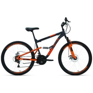 Велосипед Altair MTB FS 26 2.0 disc 2021, рост 18", темно-серый/оранжевый
