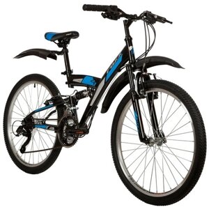 Велосипед FOXX attack 24"2022) (велосипед FOXX 24" attack черный, сталь, размер 14"