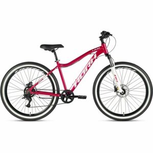 Велосипед горный HORH LIMA LHD 7.0 27.5 (2024), хардтейл, взрослый, женский, алюминиевая рама, оборудование L-Twoo, 9 скоростей, дисковые гидравлические тормоза, цвет Berry-White, розовый/белый цвет, размер рамы 15",