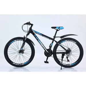 Велосипед горный подростковый 24 FIRE 2024/алюминиевая рама/рост 140-160/велосипед мужской, женский, подростковый/с амортизацией/черный