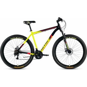Велосипед горный SITIS CROSSER SCR29MD 29"2024), хардтейл, взрослый, мужской, алюминиевая рама, 21 скорость, дисковые механические тормоза, цвет Black-Yellow-Red, черный/желтый/красный цвет, размер рамы 21", для