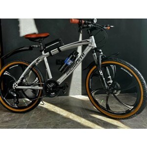 Велосипед Richiesto 24 колёса литые Алюминиевые диски Горный Взрослый Подростковый Спортивный, серебристо-коричневый