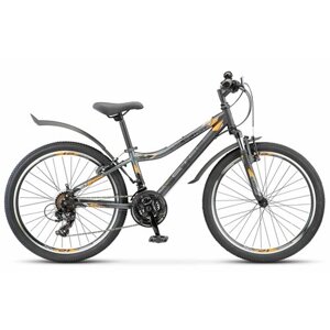 Велосипед Stels Navigator-410 V 24" 12" Антрацитовый/Черный 21-sp V010