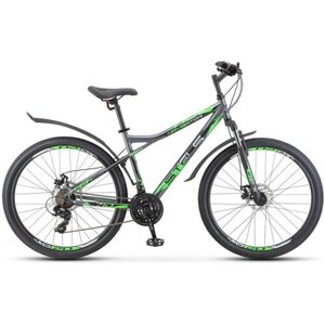 Велосипед взрослый STELS Navigator-710 MD 27.5 V020 Антрацитовый/зелёный/чёрный (LU093864*LU085138*18)