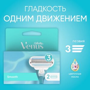 Venus Smooth Сменные кассеты, 2 шт., с 2 сменными лезвиями в комплекте