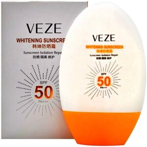 VEZE Солнцезащитный отбеливающий крем Whitening Sunscreen SPF50 глубокое Увлажнение и Защита кожи от солнечных лучей PA