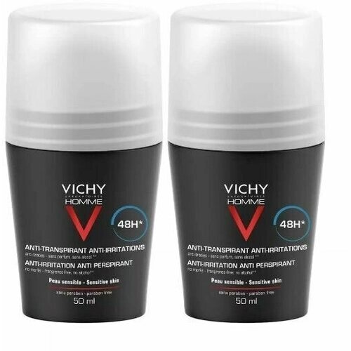 Vichy Набор Мужской Дезодорант для чувствительной кожи 48 ч, 50 мл х 2 шт