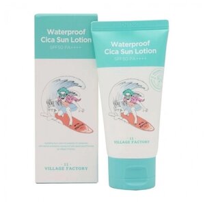 VILLAGE 11 FACTORY Waterproof Cica Sun Lotion SPF50 PA Солнцезащитный лосьон водостойкий с экстрактом центеллы