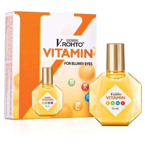Витаминизированные капли для чувствительных глаз V. ROHTO vitamin , EYE DROPS, FOR blurry EYES , 13мл, вьетнам