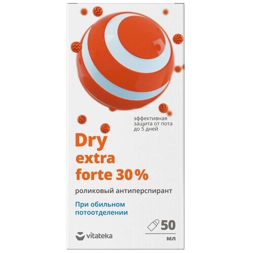 Vitateka Антиперспирант Dry extra forte 30%ролик, 50 мл, 83 г