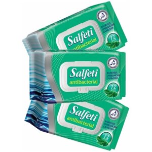 Влажные салфетки антибактериальные Salfeti antibac №120 с клапаном , в наборе из 2 упаковок