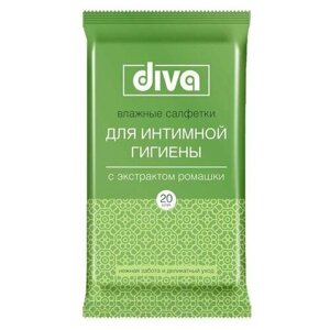 Влажные салфетки intimate Ромашка, для интимной гигиены, 20 шт.