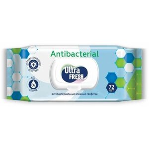 Влажные салфетки Ultra Fresh Антибактериальные, 72 шт, 4 упаковки