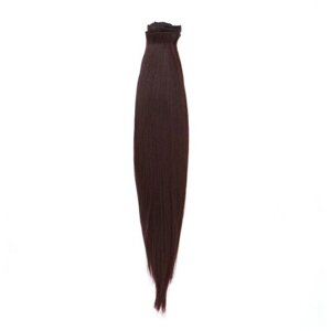 Волосы на трессах прямые на заколках 12 шт 60 см 220 гр цвет тёмный шоколад (SHT33A)