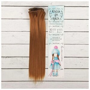 Волосы - тресс для кукол Прямые длина волос: 25 см, ширина:100 см, цвет 27А
