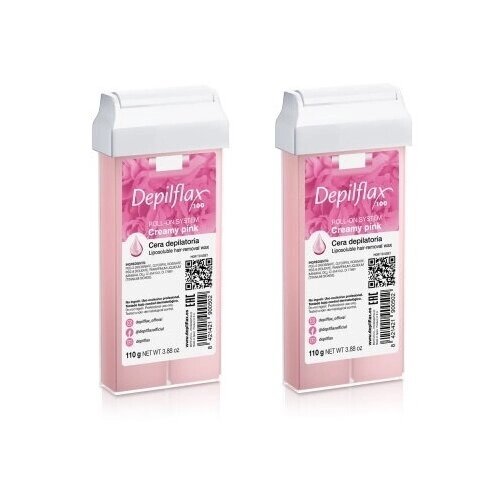 Воск в картридже Розовый Сливочный Depilflax100, 110 гр (комплект из 2 штук)