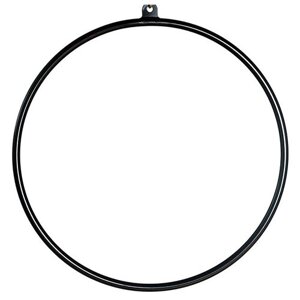 Воздушное металлическое кольцо с подвесом, черное, диаметр 80 см.