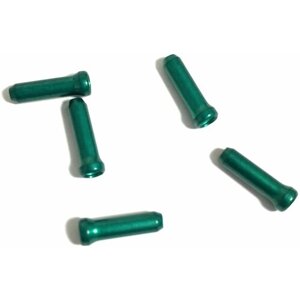 Заглушки наконечники (концевики) для троса переключения тормоза велосипеда, цвет зеленый, 5шт.