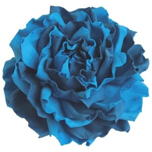 Заколка брошь большая роза синие тона цветок 181837м