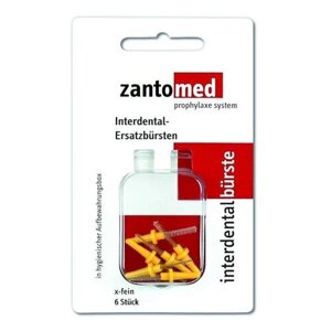 Zantomed Interdental Brush Х - fine сменные щеточки для межзубных промежутков, очень тонкие, желтые (6 шт)