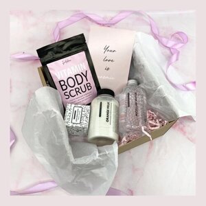 Женский подарок "Розовая пантера" , Подарочный набор для девушки с уходовой косметикой для тела, для преподавателя на день учителя