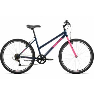 Женский велосипед Altair MTB HT 26 low (26" 6 ск. рост. 17"2022, темно-синий/розовый, IBK22AL26123