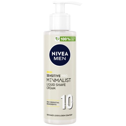 Жидкий крем для бритья Sensitive Pro Menmalist для чувствительной кожи Nivea, 200 г, 200 мл