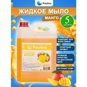 Жидкое мыло Paulina/Паулина 5 литров в канистре с ароматом "Манго"