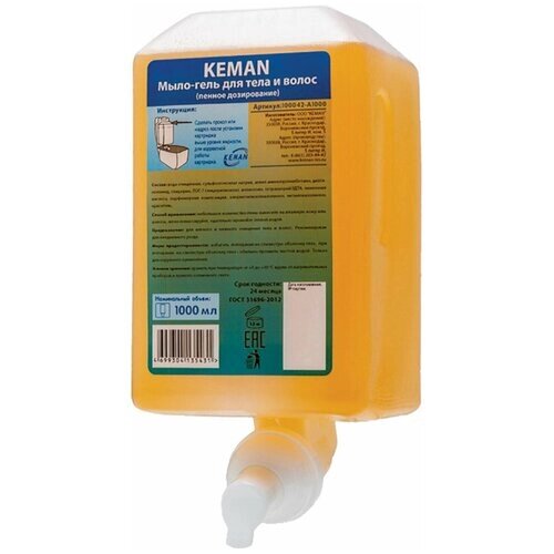 Жидкое мыло-пена Keman 100042-A1000, картридж 1000 мл для диспенсеров Kimberly Clark