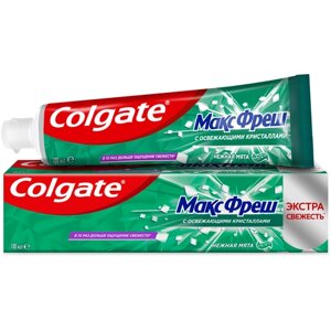 Зубная паста Colgate Макс Фреш Нежная Мята освежающая, 100 мл, 150 г, зеленый