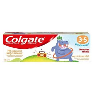 Зубная паста детская Colgate Kids Нежная мята без фторида с 3 до 5 лет 60 мл (1 шт)