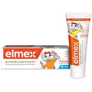 Зубная паста Elmex для детей от 2 до 6 лет, 50 мл, 75 г, белый