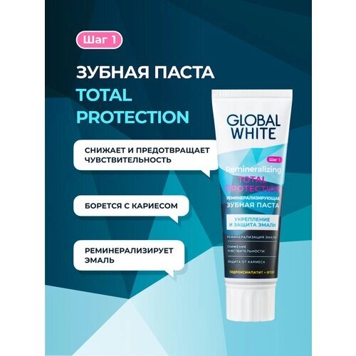 Зубная паста GLOBAL WHITE Реминерализирующая 100 г