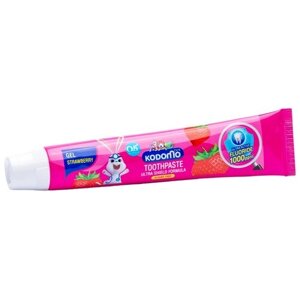 Зубная паста LION Kodomo гелевая с ароматом клубники, 40 мл, 40 г, розовый