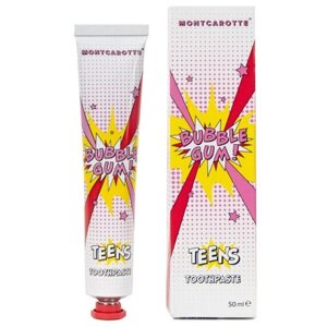 Зубная паста MontCarotte Bubble Gum, со вкусом жвачки, для детей и взрослых 7+50 мл, Монткаротт, Италия
