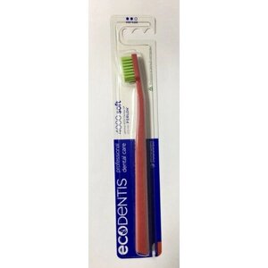 Зубная щетка ECODENTIS 4000 Soft (Красная ручка с зеленой щетиной)