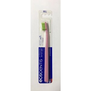 Зубная щетка ECODENTIS 4000 Soft (Розовая ручка с зеленой щетиной)
