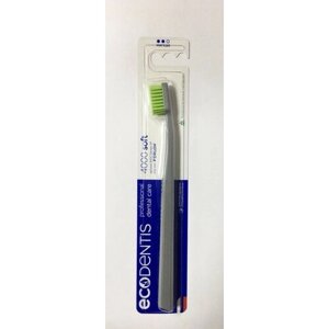 Зубная щетка ECODENTIS 4000 Soft (Серая ручка с зеленой щетиной)