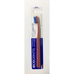 Зубная щетка ECODENTIS 6000 Super Soft (Красная ручка с синей щетиной)