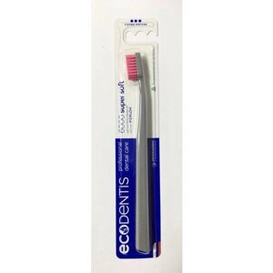 Зубная щетка ECODENTIS 6000 Super Soft (Серая ручка с розовой щетиной)
