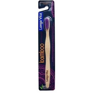 Зубная щетка Longa Vita BT-1 фиолетовая, бамбук, блистер