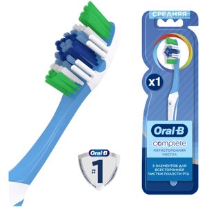 Зубная Щетка Oral-B Complex Пятисторонняя Чистка для всестороннего очищения, средней жесткости, 1 шт.