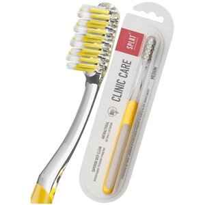 Зубная щетка SPLAT Professional CLINIC CARE сплат профессиональная средней жесткости желтого цвета щетка для зубов 1 шт